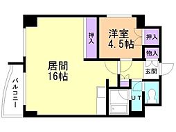 ヴィビひばりが丘 1LDKの間取図画像