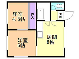 ひまわりハイツ 2LDKの間取図画像