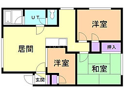 ハーベスト元町A 3LDKの間取図画像