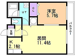 間取図画像 1LDK