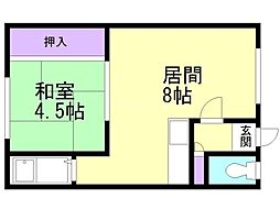 コーポ若草 1LDKの間取図画像