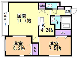 間取図画像 2LDK