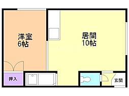 アパートメントブースイン 1LDKの間取図画像