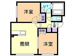 アートヒルズ南郷 2LDKの間取図画像