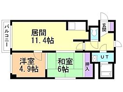 ジョイパレスA 2LDKの間取図画像