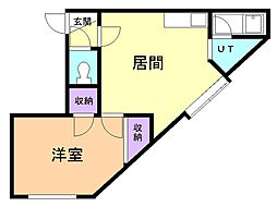 真栄ガーデンヒルズA 1LDKの間取図画像