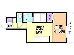 高橋ビル 1DKの間取図画像