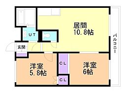 サントピア 2LDKの間取図画像