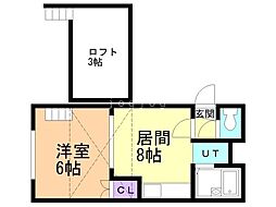 スカイブルーK 1LDKの間取図画像