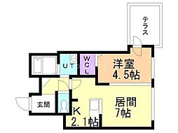 S-FORT月寒 1LDKの間取図画像