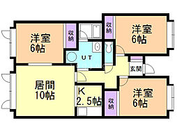 月寒KT 3LDKの間取図画像