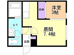 ラメゾンドボヌール 1DKの間取図画像