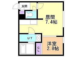 ラメゾンドボヌール 1DKの間取図画像