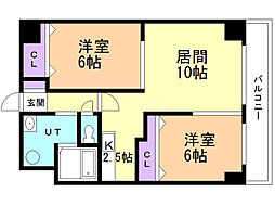 クリーンコンフォート 2LDKの間取図画像