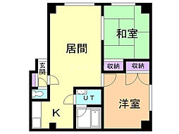 イシオカM・S2 2LDKの間取図画像