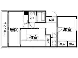 フォーレストメモリー 2LDKの間取図画像