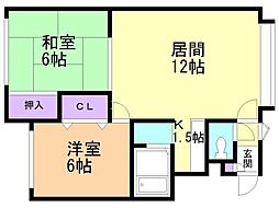 ロイヤルシティクボタ 2LDKの間取図画像