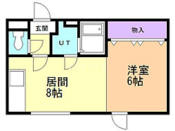 RAFFINE・南郷 1DKの間取図画像