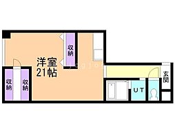 エスパシオ白石 ワンルームの間取図画像