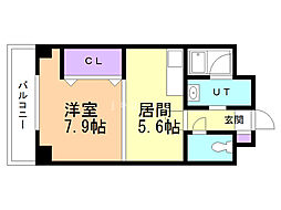 AMMS18 1DKの間取図画像