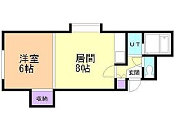 プレミエール南郷C 1LDKの間取図画像