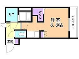 ALPHASQUAREひばりが丘 ワンルームの間取図画像