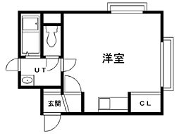 ハビタ栄通 ワンルームの間取図画像