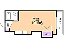 小林ビルヴァンドーム菊水 ワンルームの間取図画像