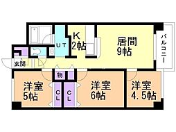 ル・ノール南郷街 3LDKの間取図画像