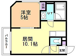 オルセー厚別中央6 1LDKの間取図画像