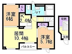 リル・ラフィユ 2LDKの間取図画像
