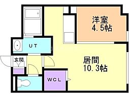 Premieristトヨヒラ 1LDKの間取図画像