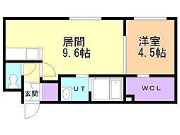 レジデンス南郷通16丁目北A 1LDKの間取図画像