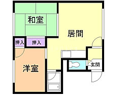 熊谷ハイム 2LDKの間取図画像