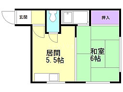 プライマリハウス 1DKの間取図画像