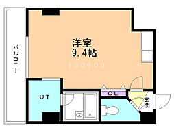 リバーサイド共応 ワンルームの間取図画像