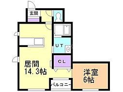 Nプラザ 1LDKの間取図画像