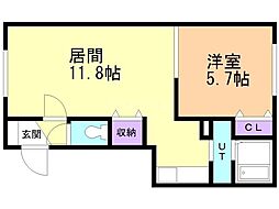 ラアムール栄通り 1LDKの間取図画像