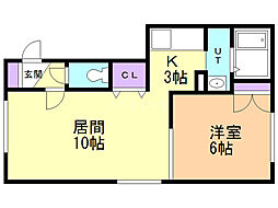 ラアムール栄通り 1LDKの間取図画像