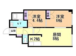 モデュロール 2LDKの間取図画像