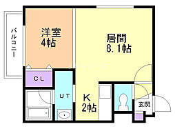 カレラ南郷 1LDKの間取図画像