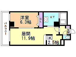 エステラ東札幌 1LDKの間取図画像