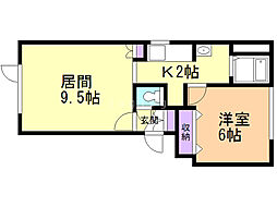 イムーブル 1LDKの間取図画像