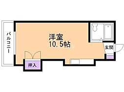 小林ビルヴァンドーム菊水 ワンルームの間取図画像