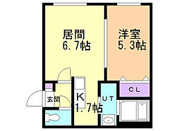 ラグジースペース白石 1LDKの間取図画像