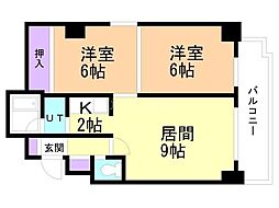 シャンブルド・ロア菊水 2LDKの間取図画像