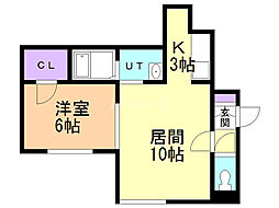 サンシャイン南郷 1LDKの間取図画像