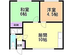 コーポ緑 2LDKの間取図画像