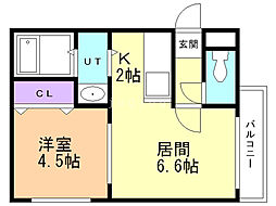メゾン・ド・グランピエール 1LDKの間取図画像