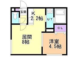 PRIOR南郷 1LDKの間取図画像